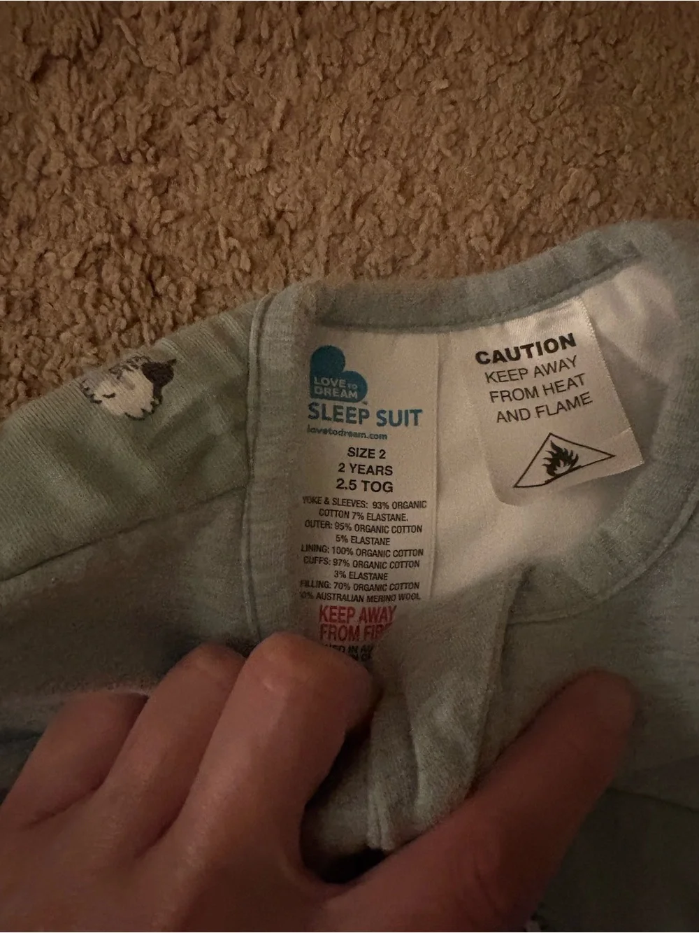 Love to Dream Sleep Suit 2.5 TOG, merino wool
